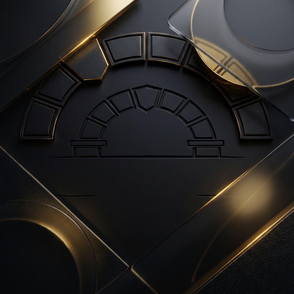 A metallic keystone arch used to represent guided discovery and structured support